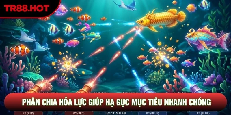 Phân chia hỏa lực giúp hạ gục mục tiêu nhanh chóng Phân chia hỏa lực giúp hạ gục mục tiêu nhanh chóng